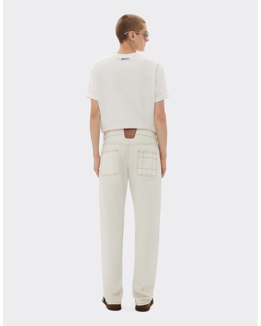 Ferrari White Five-Pocket Denim Trousers for men