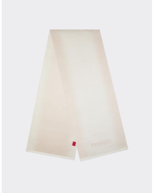Ferrari White Brushed Silk Scarf