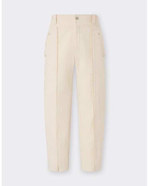 Ferrari White Malfilè Cotton Trousers for men