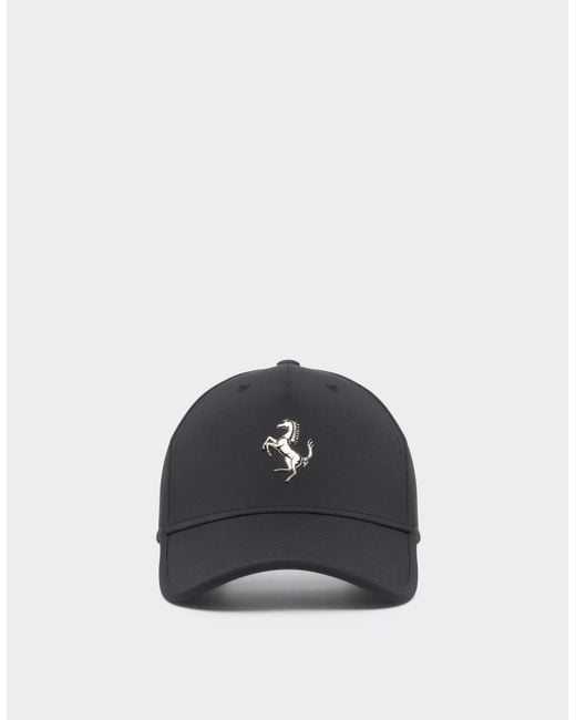 Ferrari Blue Baseball Cap With Metal Prancing Horse