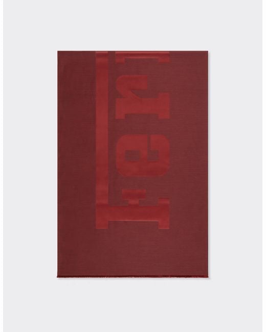 Ferrari Red Wool And Silk Scarf With Logo