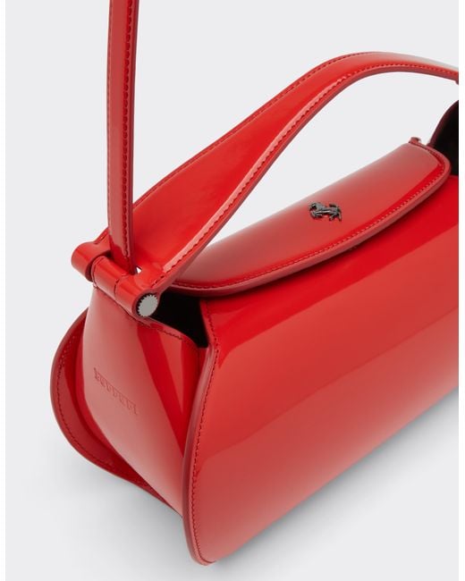 Ferrari Red La Dino Top Handle Bag