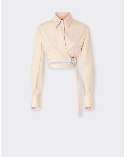 Ferrari White Cotton Shirt With Monogram Motif