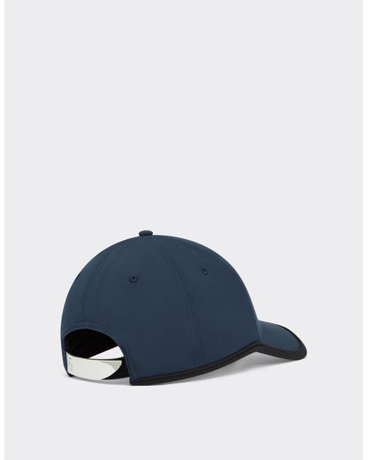 Ferrari Blue Baseball Cap With Metal Prancing Horse