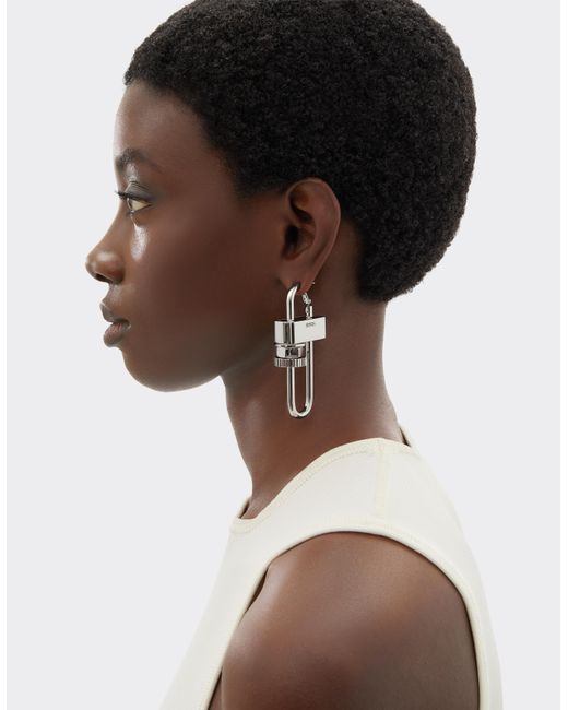 Ferrari White Metal Earrings
