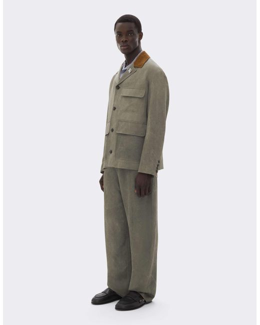 Ferrari Green Viscose Cady Jacket With Contrast Collar for men