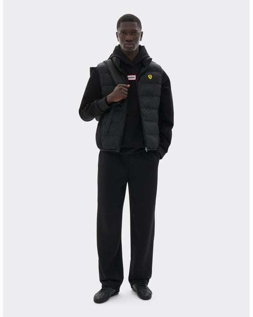 Ferrari Black Quilted Nylon Vest With Scudetto for men