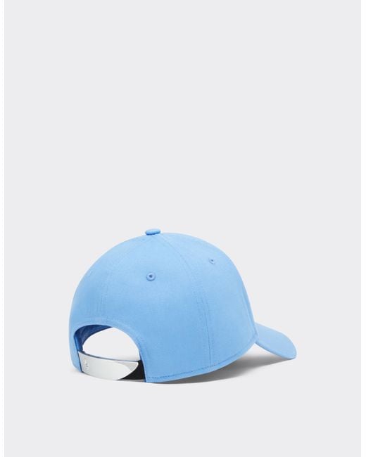 Ferrari Blue Baseball Cap With Embroidered Logo