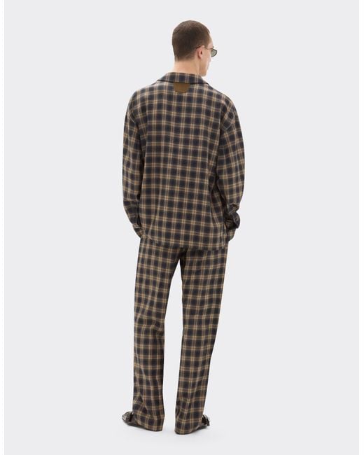 Ferrari Gray Tartan Wool Shirt for men