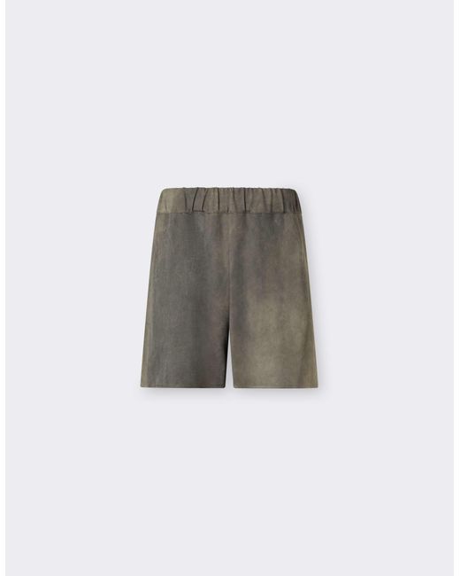 Ferrari Gray Viscose Cady Shorts With Elasticated Waist for men