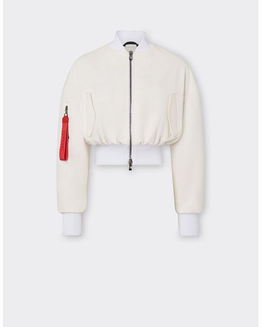 Ferrari White Cotton Mini Bomber Jacket