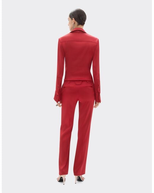 Ferrari Red Stretch Satin Trousers