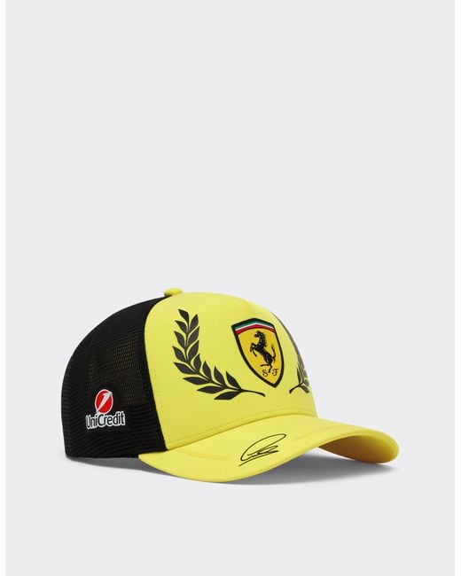 Ferrari Yellow Hamilton Gp Silverstone 2026 Replica Trucker Cap