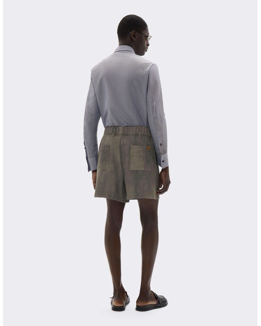 Ferrari Gray Viscose Cady Shorts With Elasticated Waist for men
