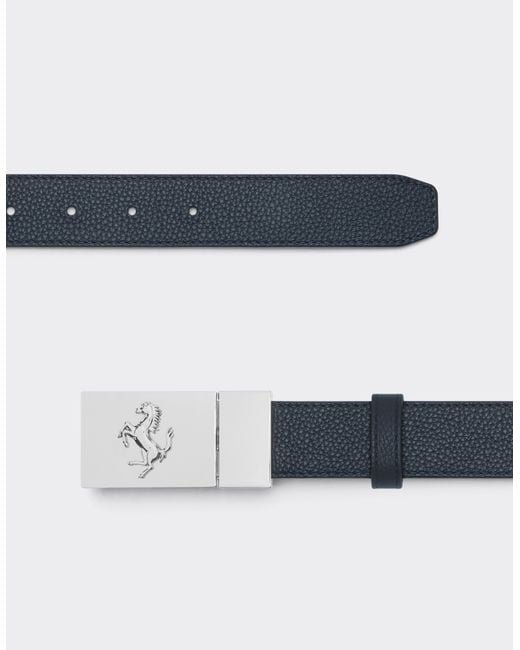 Ferrari Blue Reversible Leather Belt for men