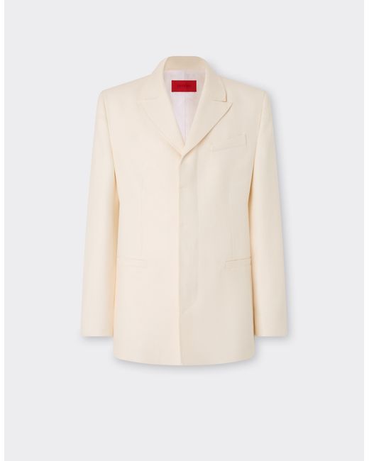 Ferrari White Shantung Silk Jacket for men