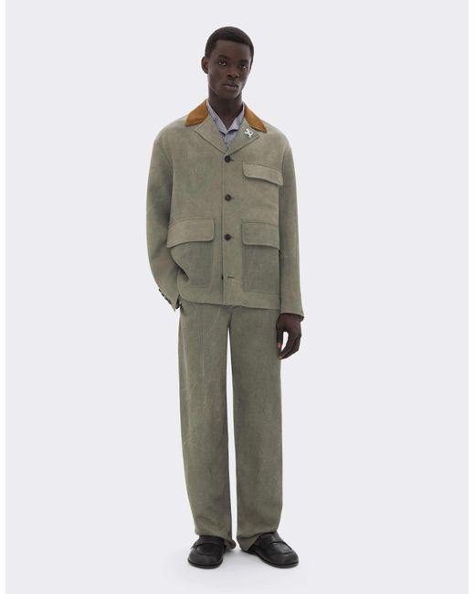 Ferrari Green Viscose Cady Jacket With Contrast Collar for men
