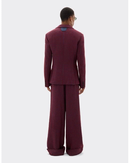 Ferrari Purple Wool And Viscose Blazer With Vichy Pattern for men