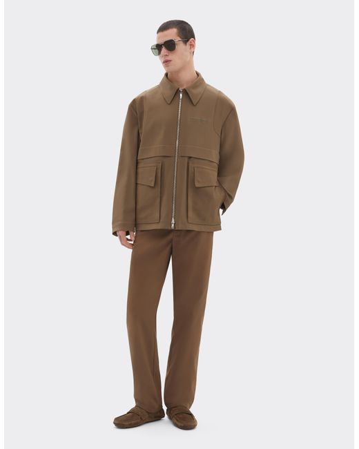 Ferrari Brown Technical Cotton Caban for men