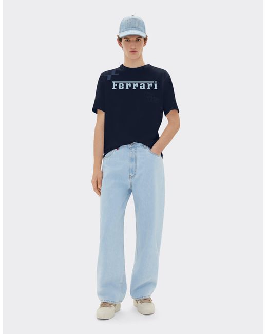 T-Shirt Con Logo X Charles Leclerc di Ferrari in Blue da Uomo