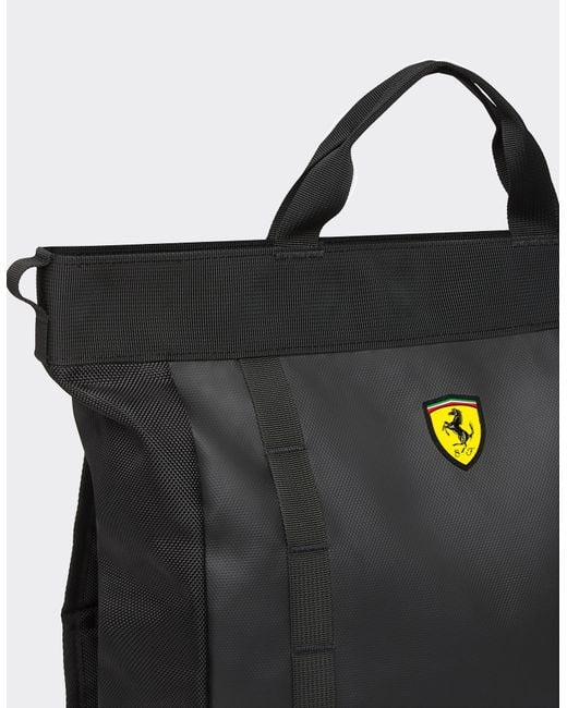 Ferrari Black Tote Backpack With Scudetto