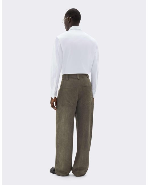 Ferrari White Cotton Poplin Shirt With Embroidery for men