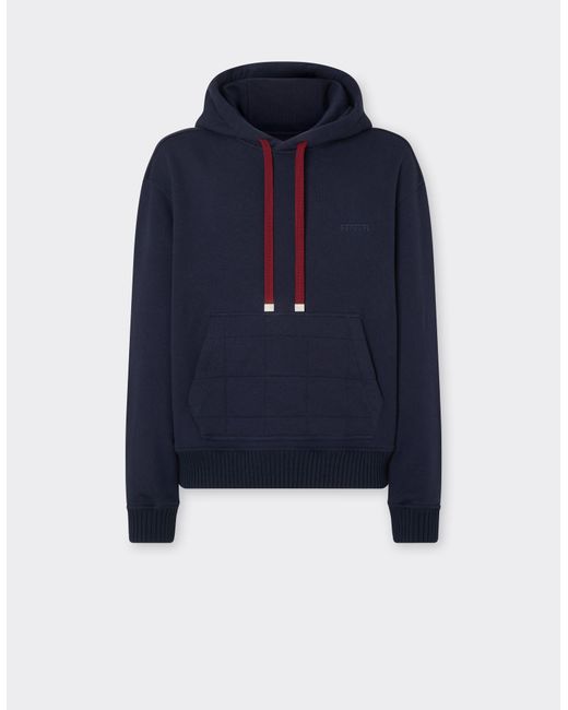 Ferrari Blue Cotton And Cashmere Hoodie for men