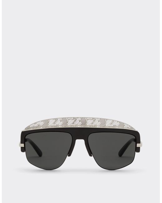Occhiale Da Sole Con Lente Specchiata Grigio Argento di Ferrari in Gray