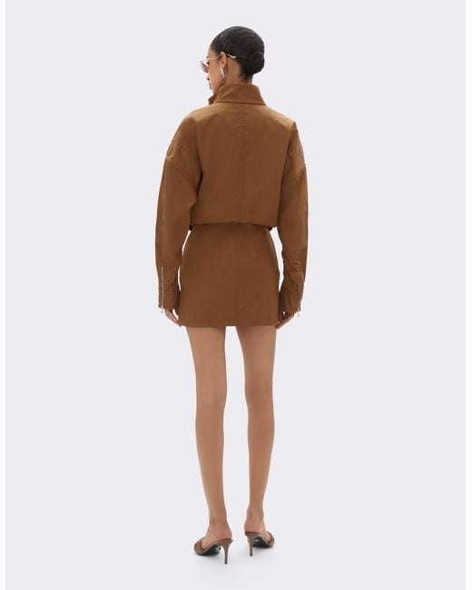 Ferrari Brown Recycled Gabardine Skirt With Water-Repellent Finish