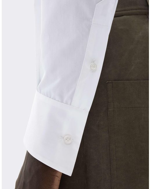 Ferrari White Cotton Poplin Shirt With Embroidery for men