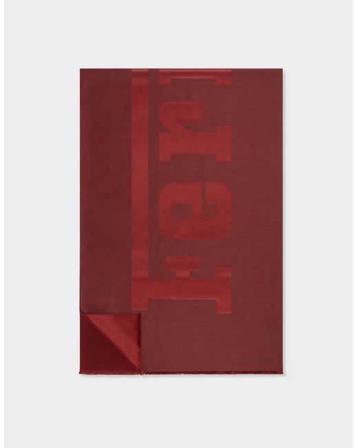 Ferrari Red Wool And Silk Scarf With Logo