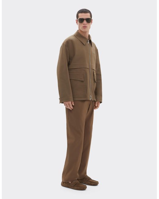Ferrari Brown Technical Cotton Caban for men