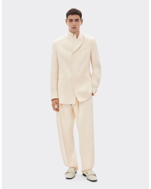 Ferrari White Shantung Silk Jacket for men