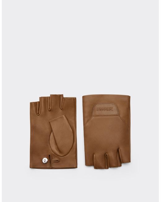 Ferrari White Fingerless Nappa Gloves for men