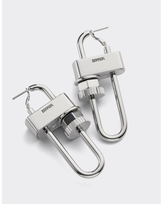 Ferrari White Metal Earrings