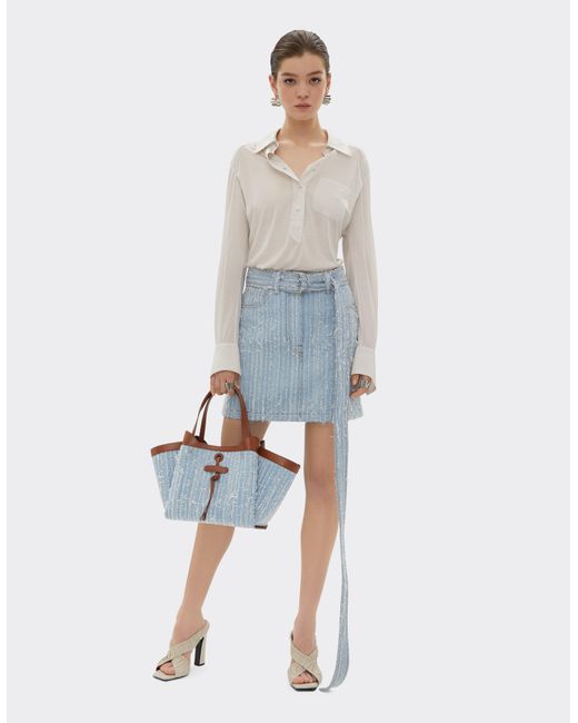 Borsa Tote Piccola di Ferrari in Blue