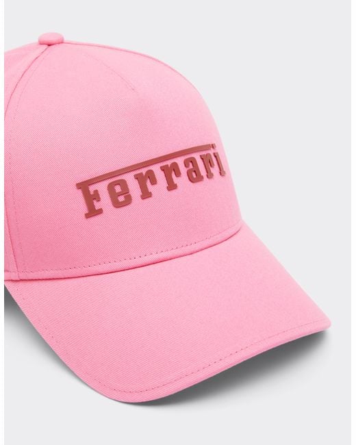 Ferrari Pink Baseball Cap With Rubberized Logo