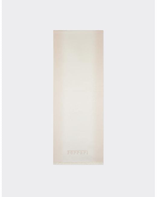 Ferrari White Brushed Silk Scarf