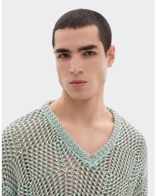 Ferrari Blue 3D Cotton Sweater for men