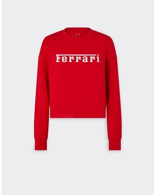 Ferrari Red Scuba Sweatshirt With Logo