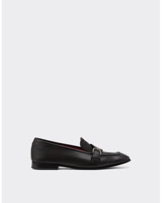 Ferrari White Buffered Leather Loafers for men