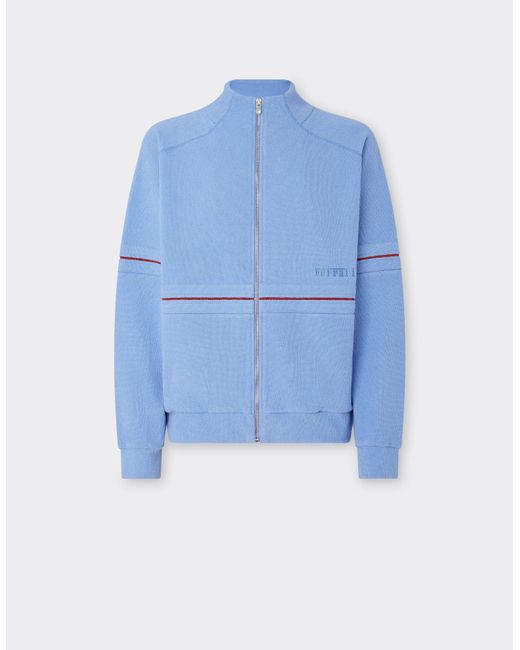 Ferrari Blue Full Zip Japanese Fleece Sweatshirt for men