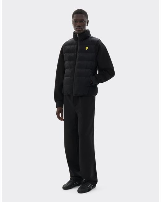 Ferrari Black Quilted Nylon Vest With Scudetto for men