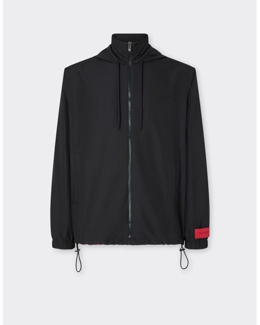 Ferrari Black Nylon Windbreaker Jacket