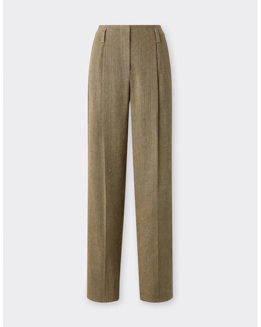 Ferrari Natural Linen And Cotton Twill Trousers