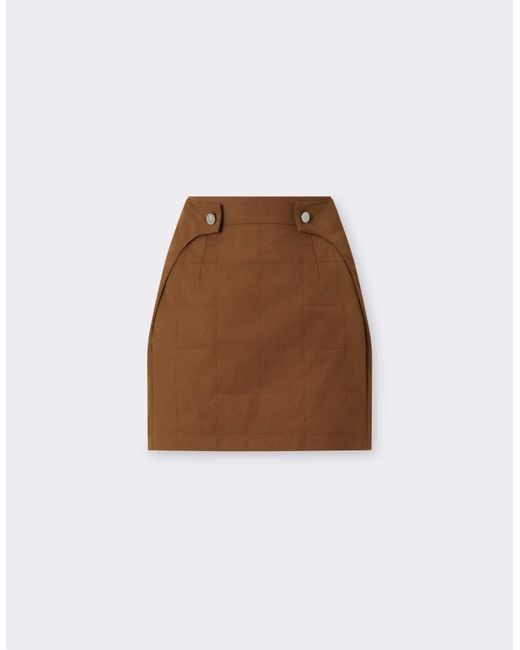 Ferrari Brown Recycled Gabardine Skirt With Water-Repellent Finish