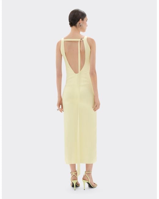 Ferrari White Long Stretch Satin Dress