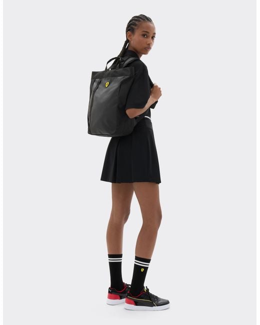 Ferrari Black Tote Backpack With Scudetto