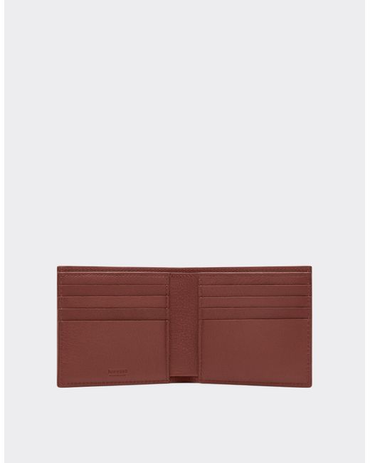 Ferrari Purple Leather Wallet With Diagonal Stitching for men