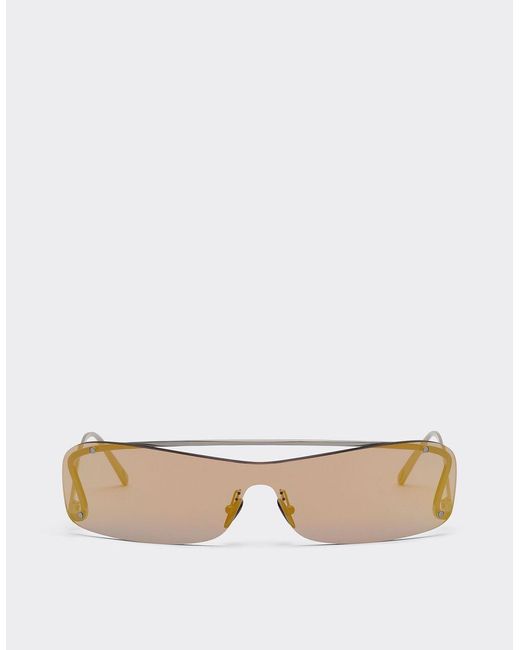 Ferrari Metallic Sunglasses With Rose Gold Mirror Lenses